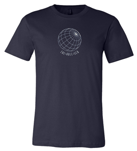 yr4 pt5 - Grid Globe navy blue t-shirt